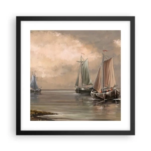 Poster in een zwarte lijst - De terugkeer van zeelieden - 40x40 cm