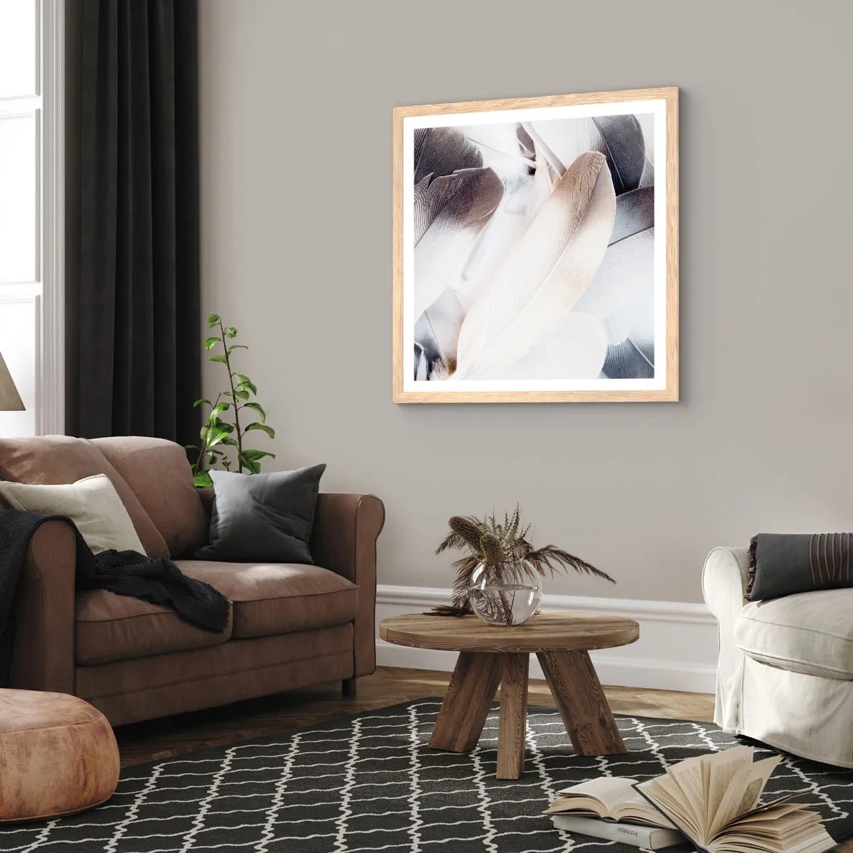Een poster in een licht eiken lijst - Bijna engelachtig - 60x60 cm