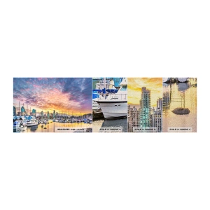 Fotobehang Monster Premium Canvas - De stad van duizend zeelieden - Landschap, Stad, Haven - 100x30 cm