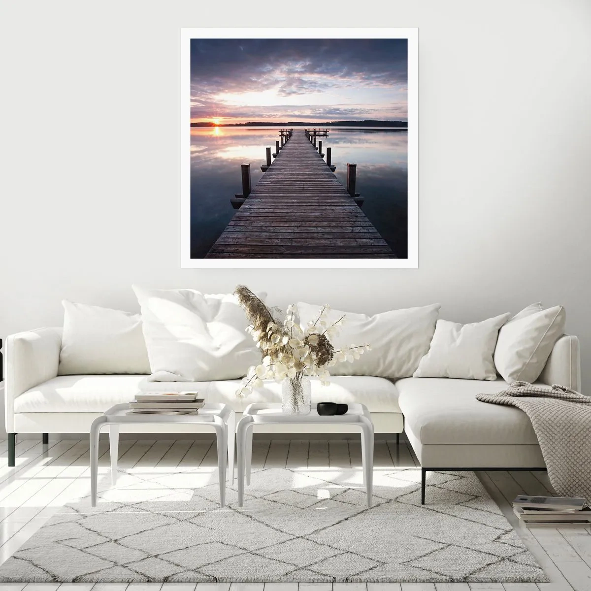 Poster - Een rustige grens tussen dag en nacht - 60x60 cm