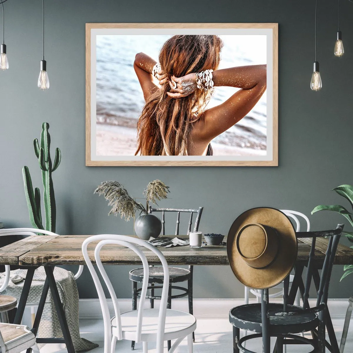 Een poster in een licht eiken lijst - Een zusje van water en zon - 40x30 cm