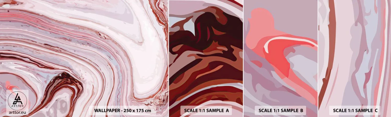 Fotobehang Staaltje Standard Eco - Rechtdoor, dan rechts naar beneden - Abstractie, Deel, Modern patroon - 100x30 cm