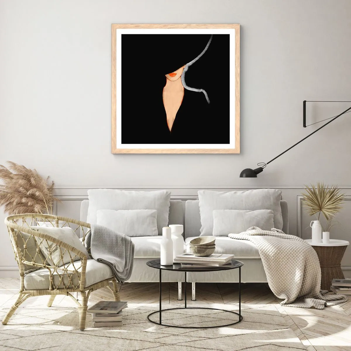 Een poster in een licht eiken lijst - Elegantie en stijl - 60x60 cm