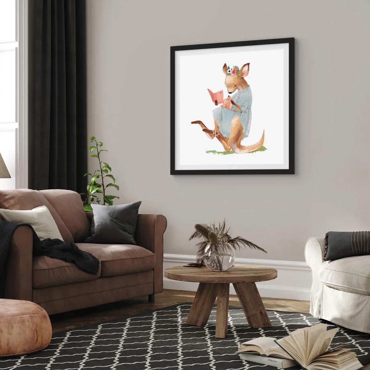 Poster in een zwarte lijst - Lees me voor mama - 40x40 cm