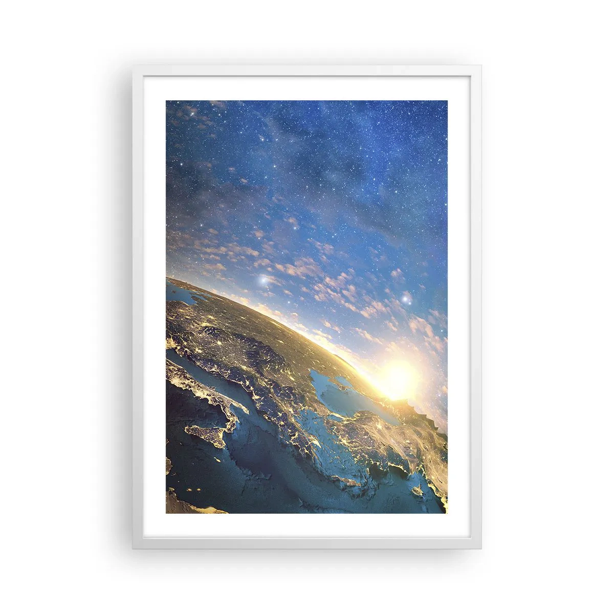 Poster in een witte lijst - Laten we eens van een afstand naar onszelf kijken - 50x70 cm