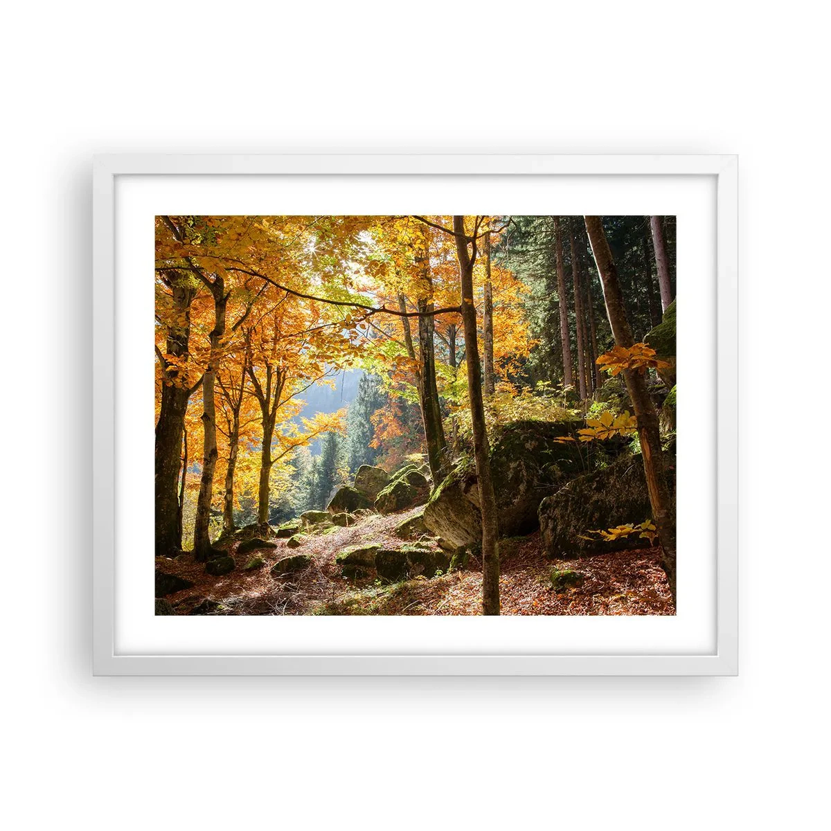 Poster in een witte lijst - Tijd om te ontspannen - 50x40 cm