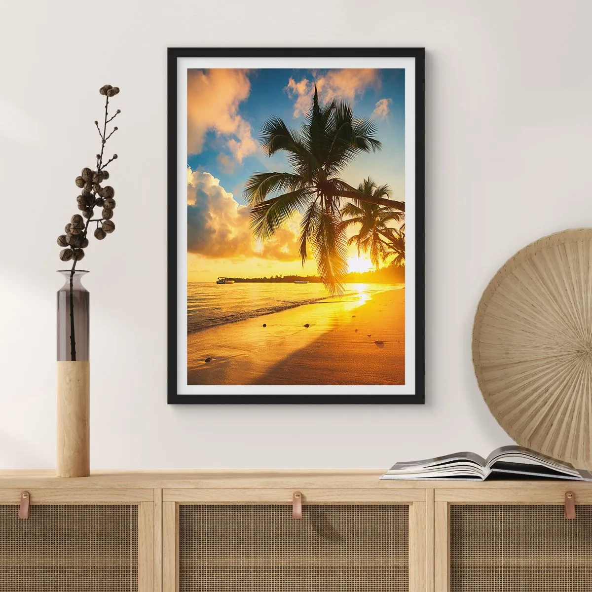 Poster in een zwarte lijst - Caribische droom - 30x40 cm