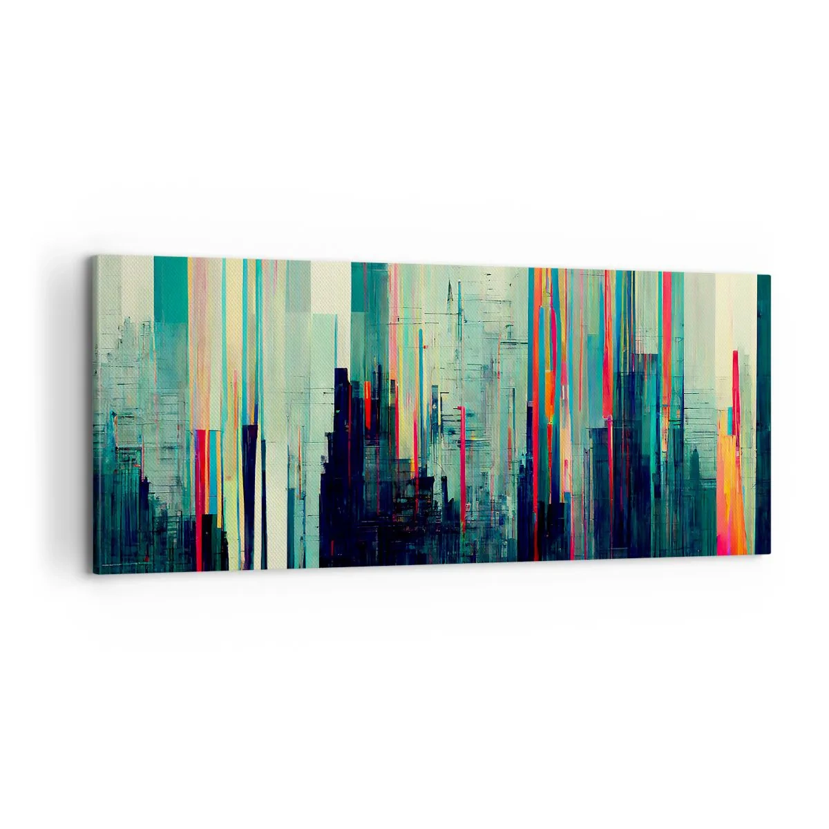 Schilderen op canvas - Futuristische stad - 100x40 cm