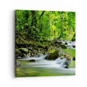 Schilderen op canvas - Zwemmen in een zee van groen - 30x30 cm