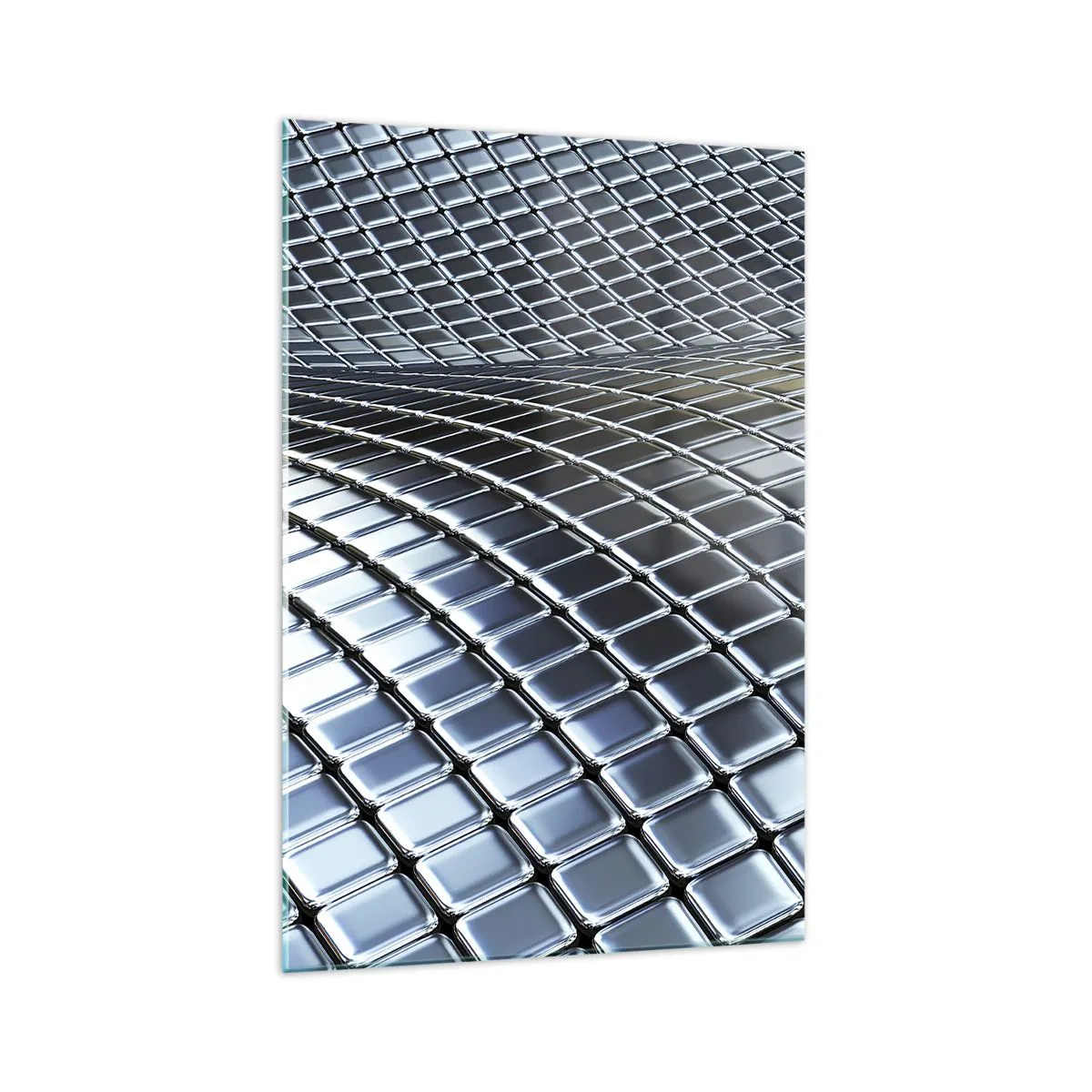 Schilderen op glas - Metallic zilveren golf - 70x100 cm