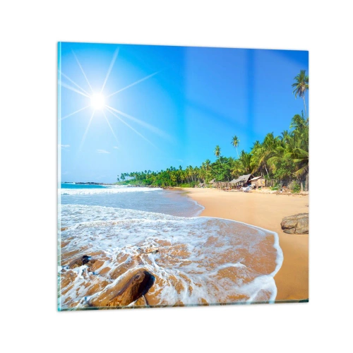 Schilderen op glas - Een exotische plek voor jou - 70x70 cm