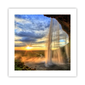 Poster - De wereld achter een sluier van druppels - 40x40 cm