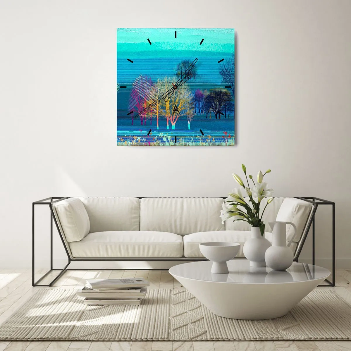 Wandklok - Klok - Een gekamd landschap - 40x40 cm