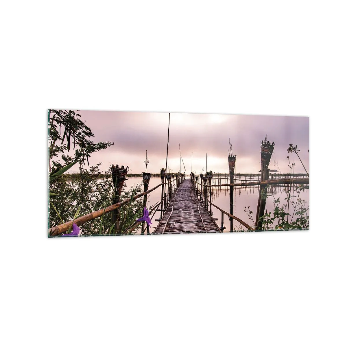 Schilderen op glas - Rust en stilte van Azië - 120x50 cm