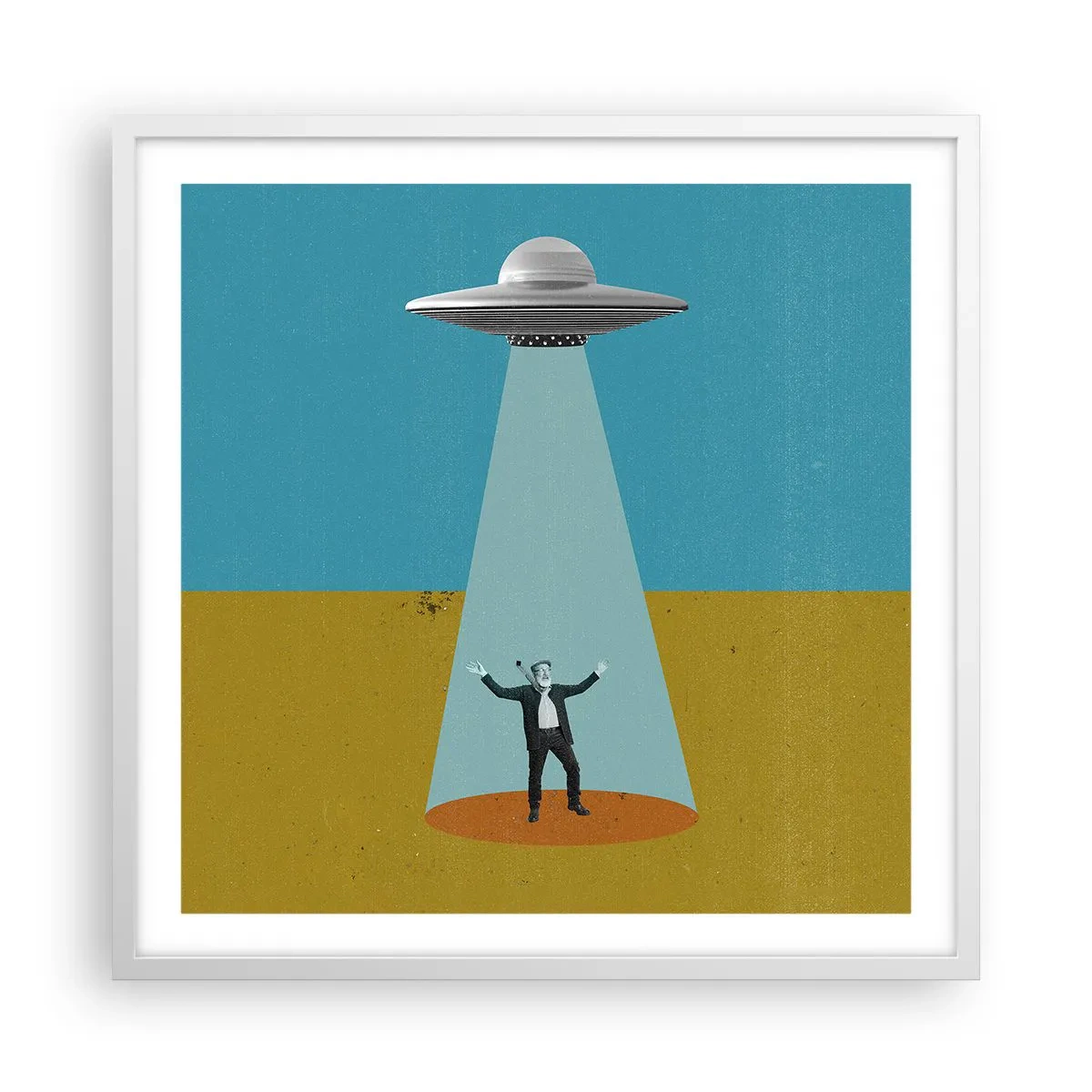 Poster in een witte lijst - Een nauwe ontmoeting - 60x60 cm