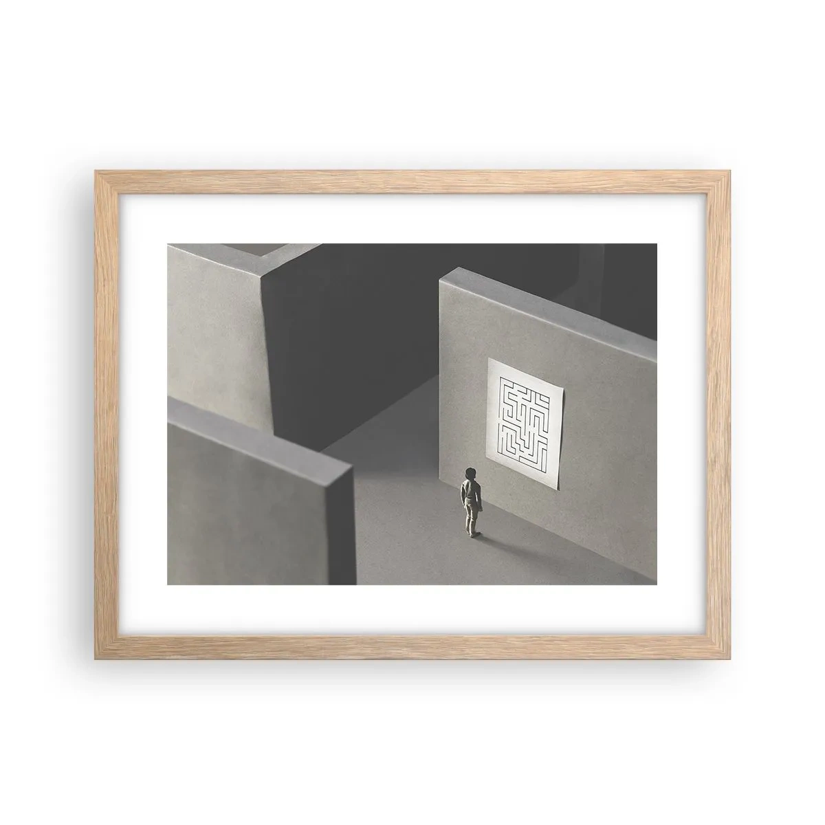 Een poster in een licht eiken lijst - Maar waar ben ik? - 40x30 cm