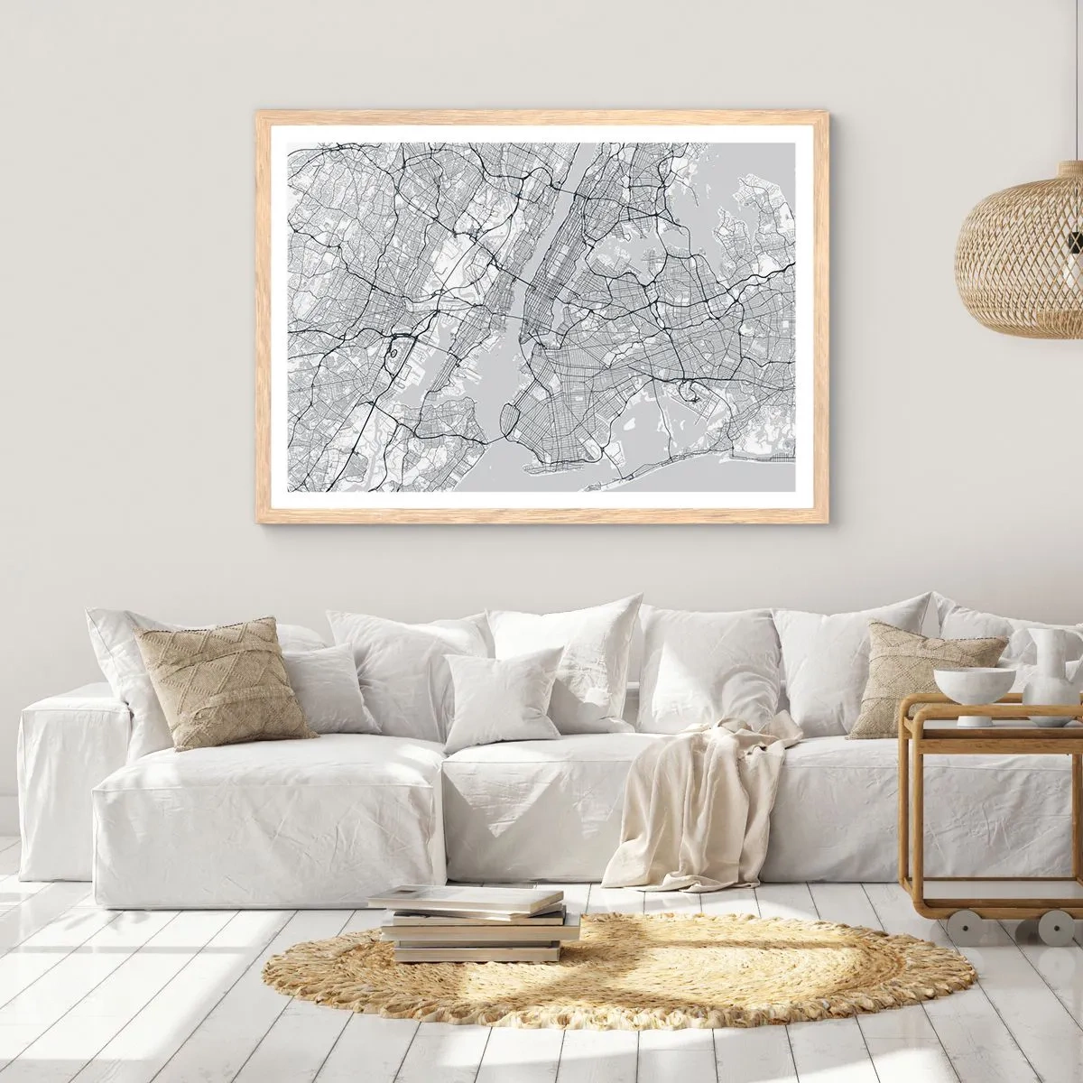 Een poster in een licht eiken lijst - De anatomie van een metropool - 100x70 cm