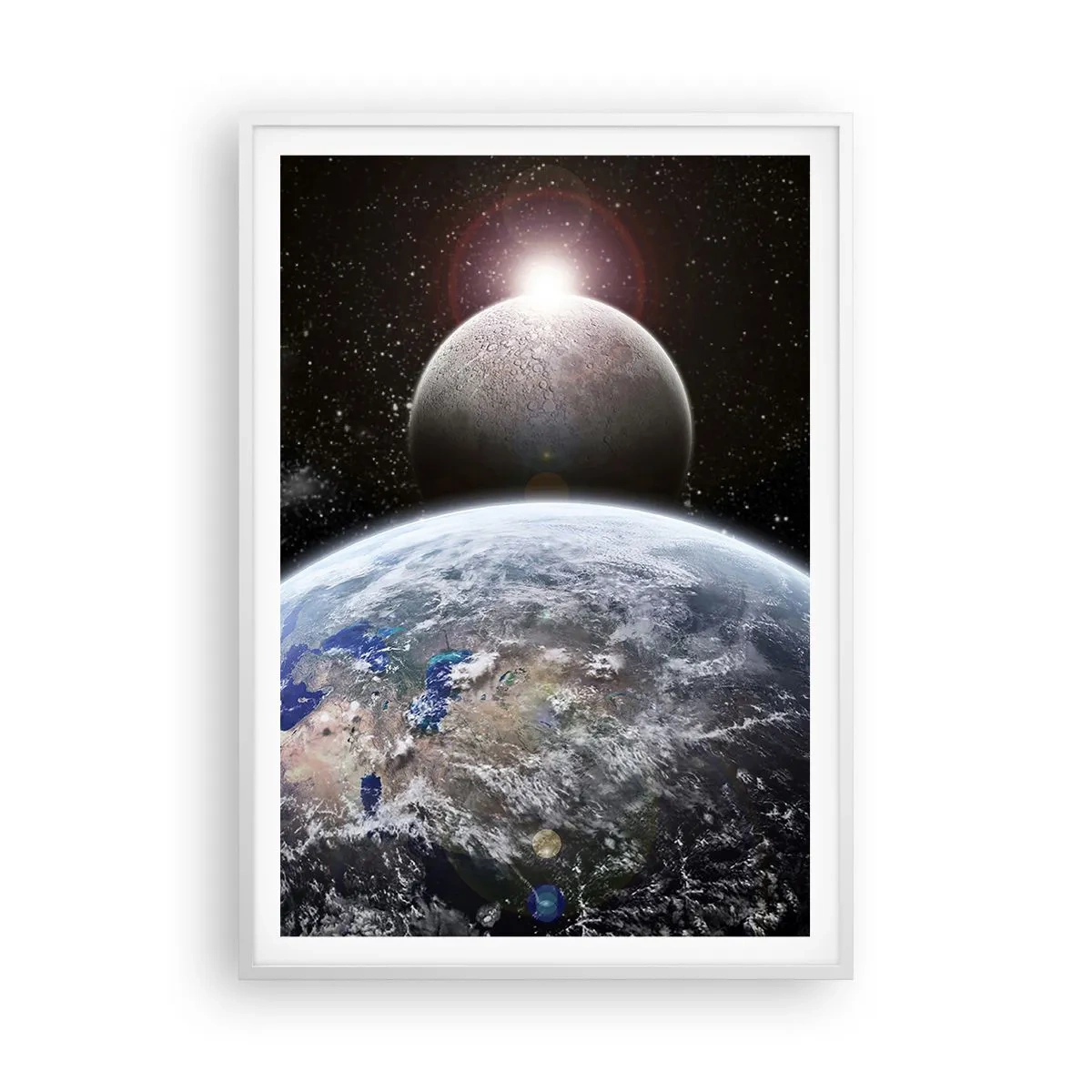Poster in een witte lijst - Kosmisch landschap - zonsopgang - 70x100 cm