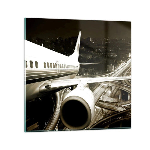 Schilderen op glas - Vlieg de nacht in - 30x30 cm