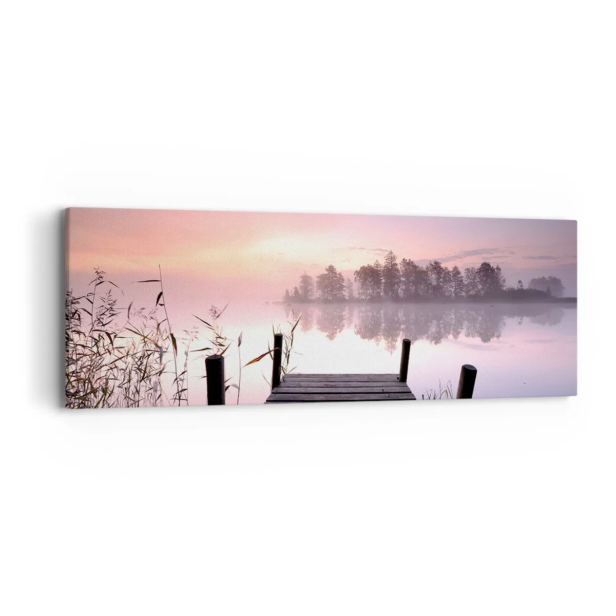 Schilderen op canvas - Van de lila mist... - 90x30 cm