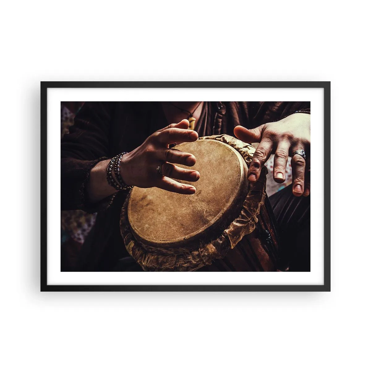 Poster in een zwarte lijst - Op het ritme van het hart - 70x50 cm