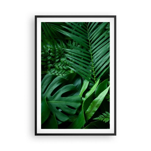 Poster in een zwarte lijst - Ineengedoken in het groen - 61x91 cm