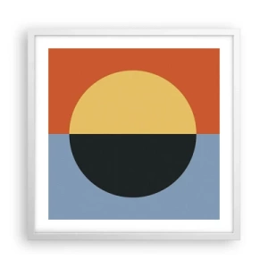 Poster in een witte lijst - Een compositie van warmte en koelte - 50x50 cm