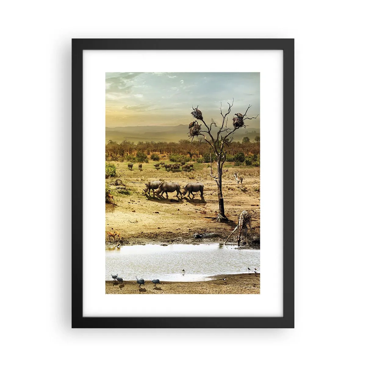 Poster in een zwarte lijst - "Er stroomde een rivier uit Eden …" - 30x40 cm