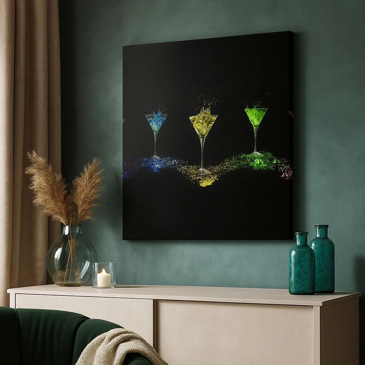 Schilderen op canvas - Kleuren van vreugde in kristalglas - 30x30 cm