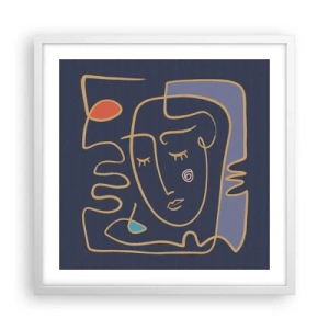 Poster in een witte lijst - In nadenken - 50x50 cm