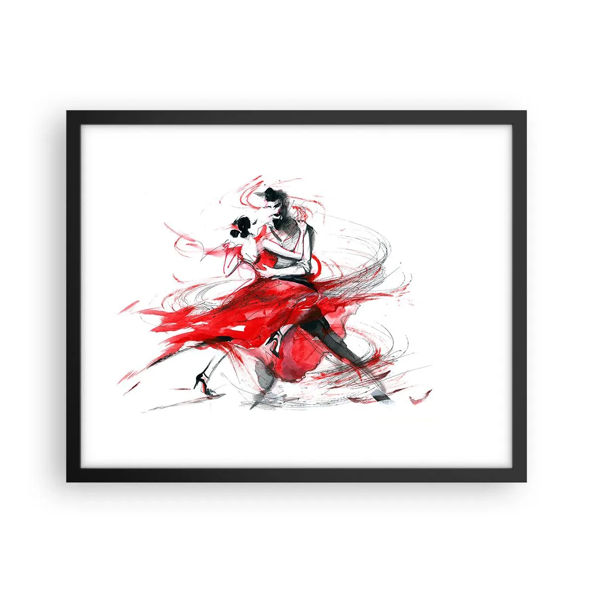 Poster in een zwarte lijst - Tango - het ritme van passie - 50x40 cm