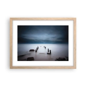 Een poster in een licht eiken lijst - Peinzend meer - 40x30 cm