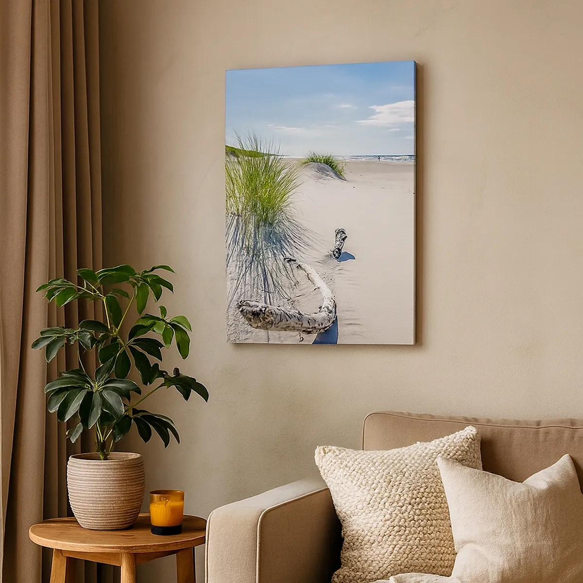 Schilderen op canvas - De mooiste zandstrand? Oostzee-strand - 50x70 cm