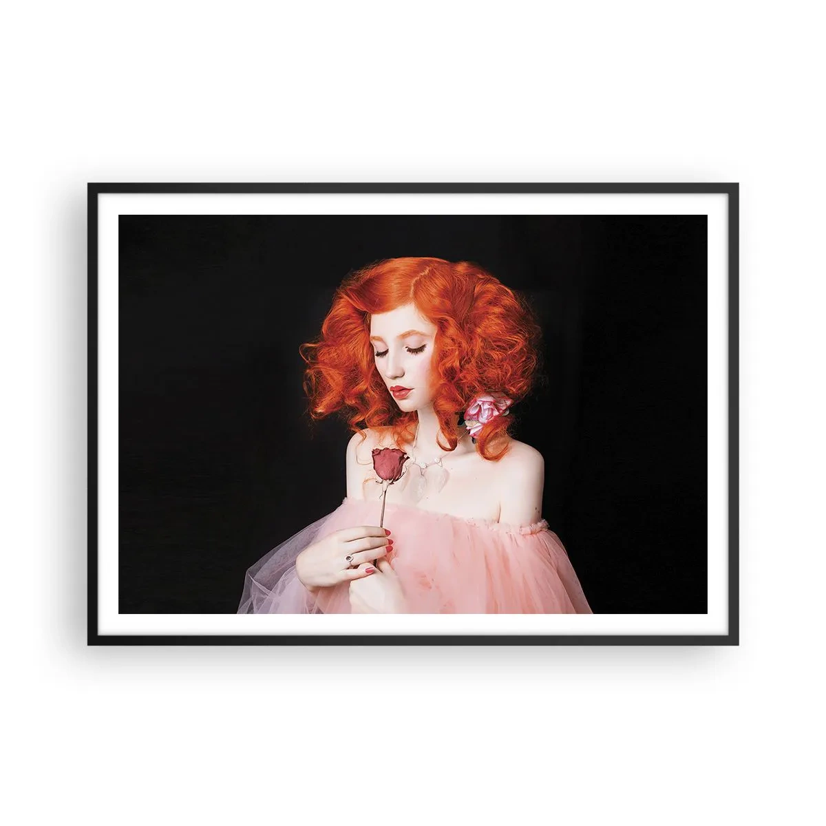 Poster in een zwarte lijst - In barokstijl - 100x70 cm