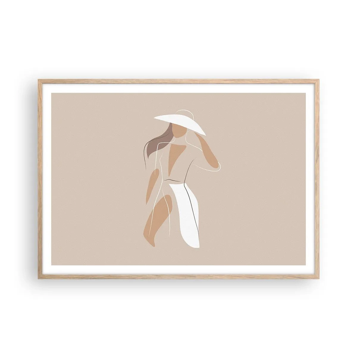 Een poster in een licht eiken lijst - Mode is leuk - 100x70 cm