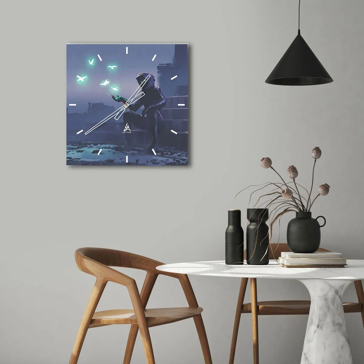 Wandklok - Klok - Het leven komt terug - 40x40 cm