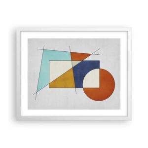 Poster in een witte lijst - Abstractie: modernistisch plezier - 50x40 cm