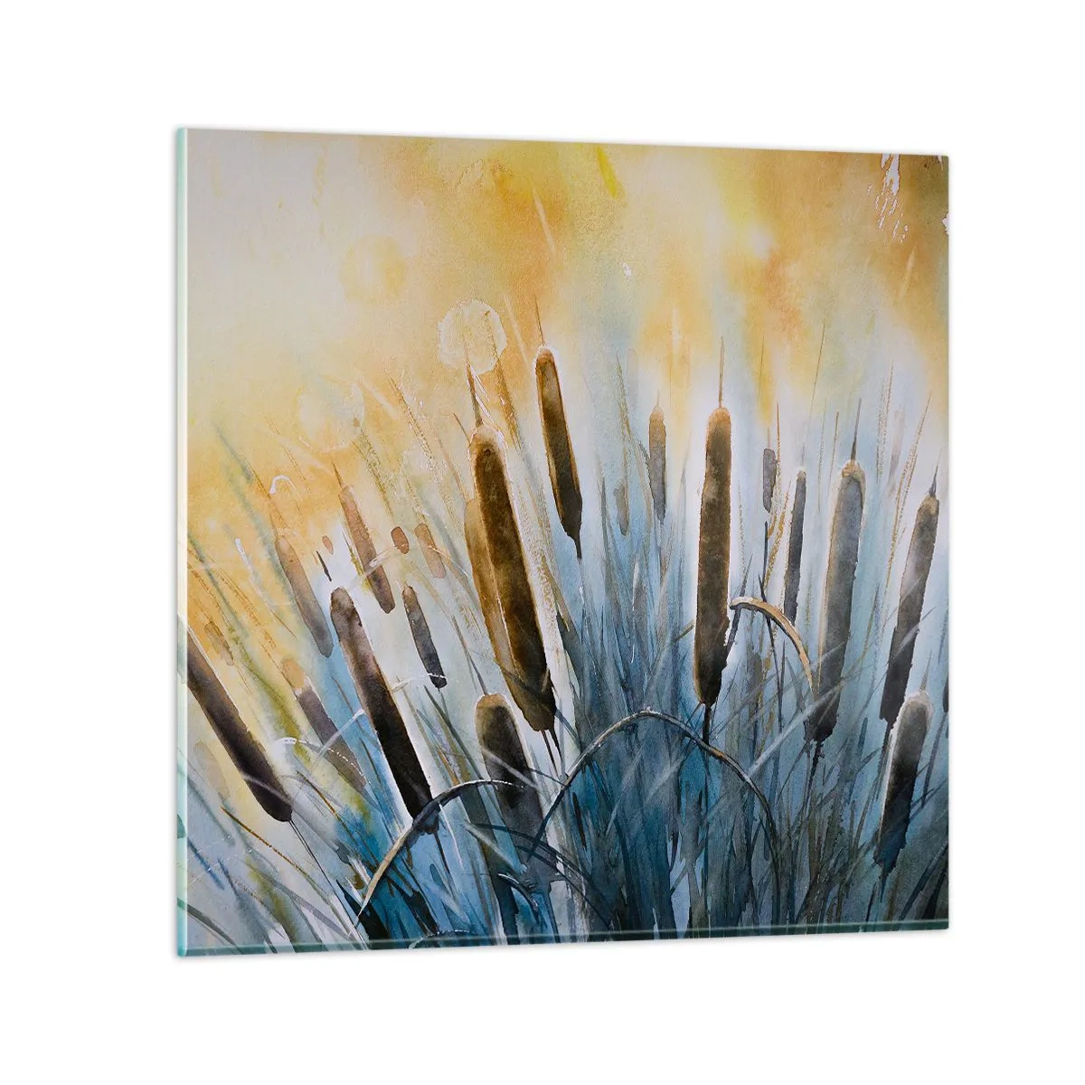 Schilderen op glas - De kou van het water, de hitte van de zon - 60x60 cm