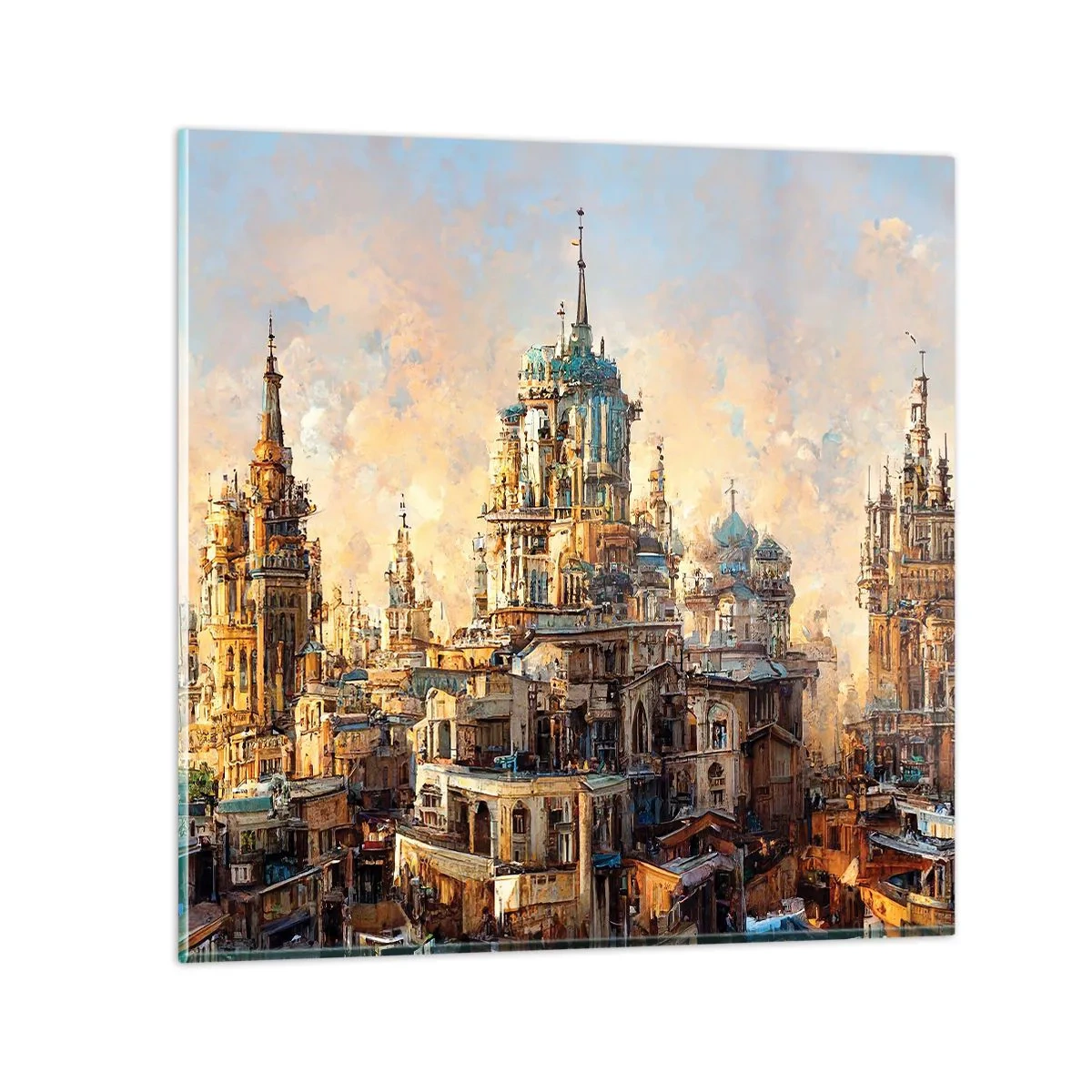 Schilderen op glas - Stad der steden - 60x60 cm
