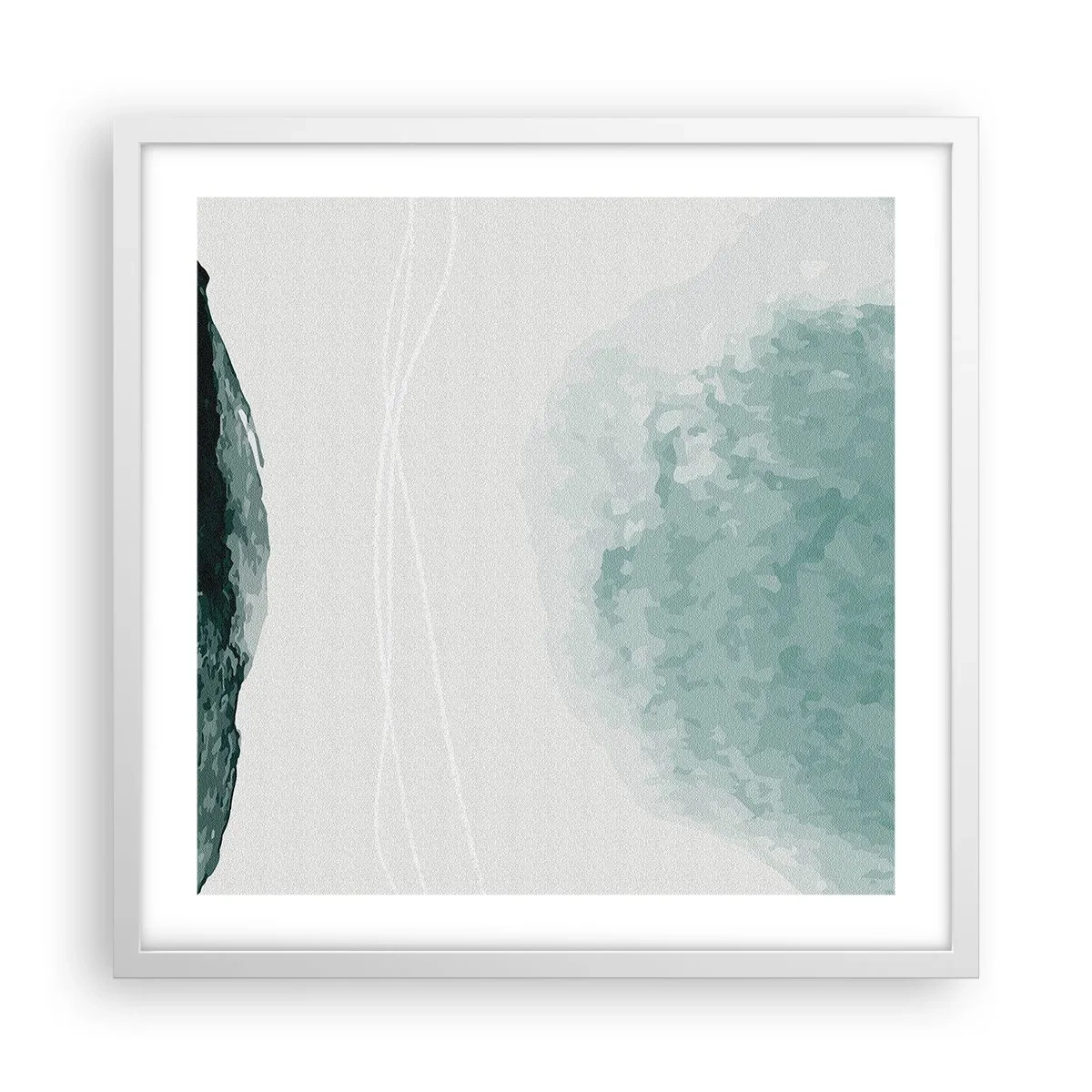 Poster in een witte lijst - Ontmoeting met de mist - 50x50 cm