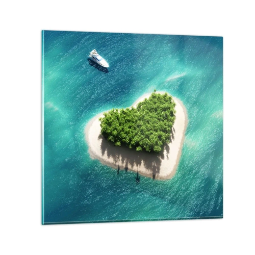 Schilderen op glas - Ik hou van de zomer - 70x70 cm