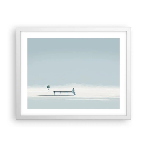 Poster in een witte lijst - Ja, ik wacht. - 50x40 cm