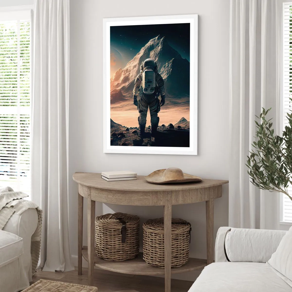 Poster in een witte lijst - Nieuwe uitdaging - 70x100 cm