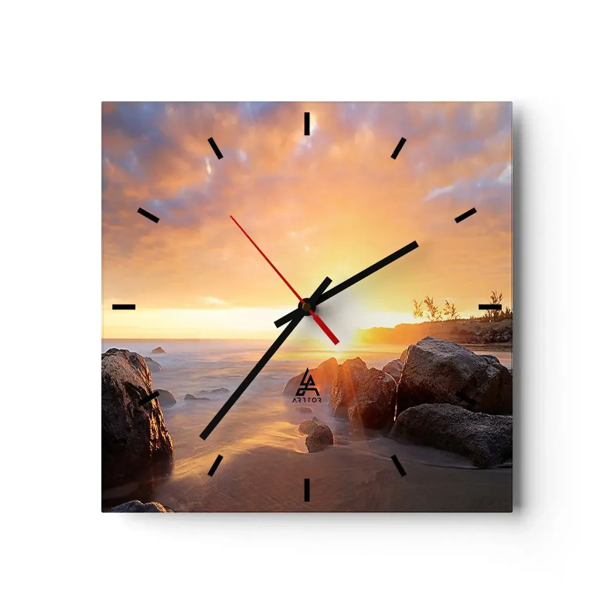 Wandklok - Klok - Lichtgevende bries van de avond - 30x30 cm