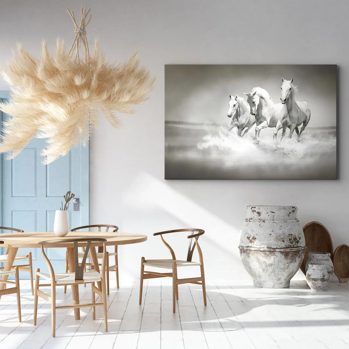 Schilderen op canvas - Witte waanzin - 120x80 cm