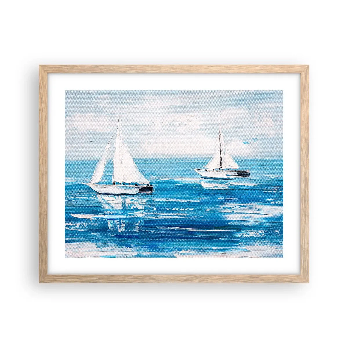 Een poster in een licht eiken lijst - Met een vriend aan mijn zijde - 50x40 cm