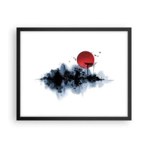 Poster in een zwarte lijst - Japanse weergave - 50x40 cm