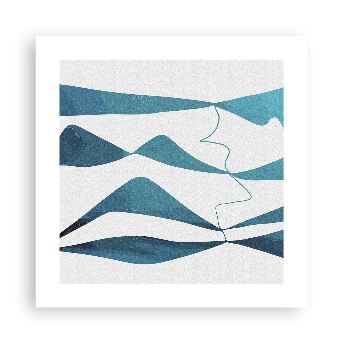 Poster - Abstractie: turquoise verbinding - 40x40 cm