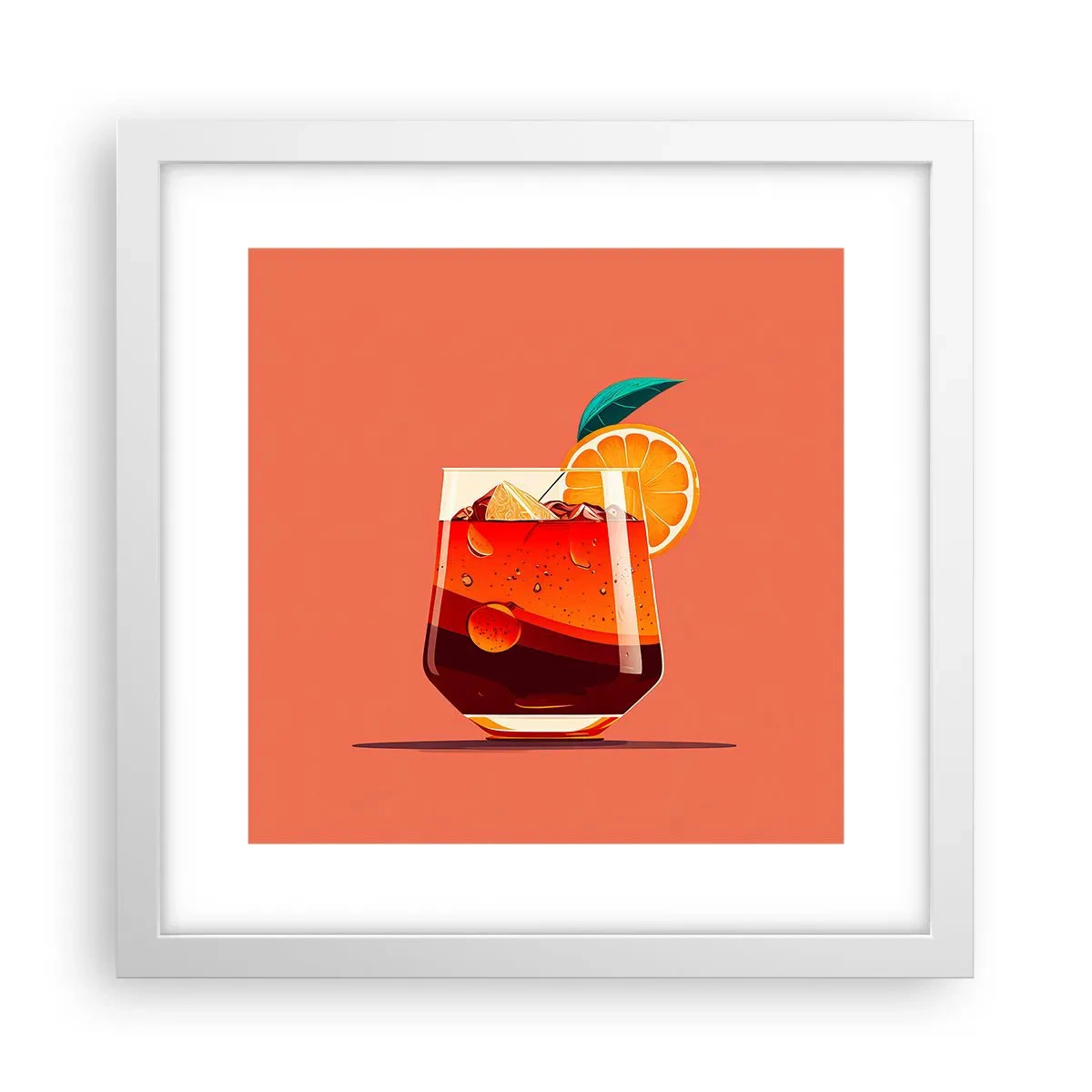 Poster in een witte lijst - Zomerse verfrissing - 30x30 cm