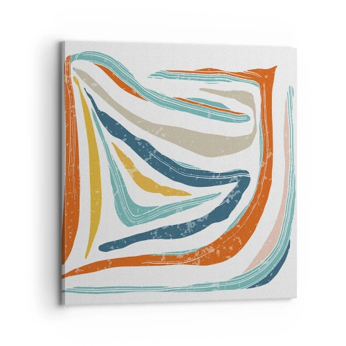 Schilderen op canvas - Abstractie met een vriendelijke glimlach - 70x70 cm